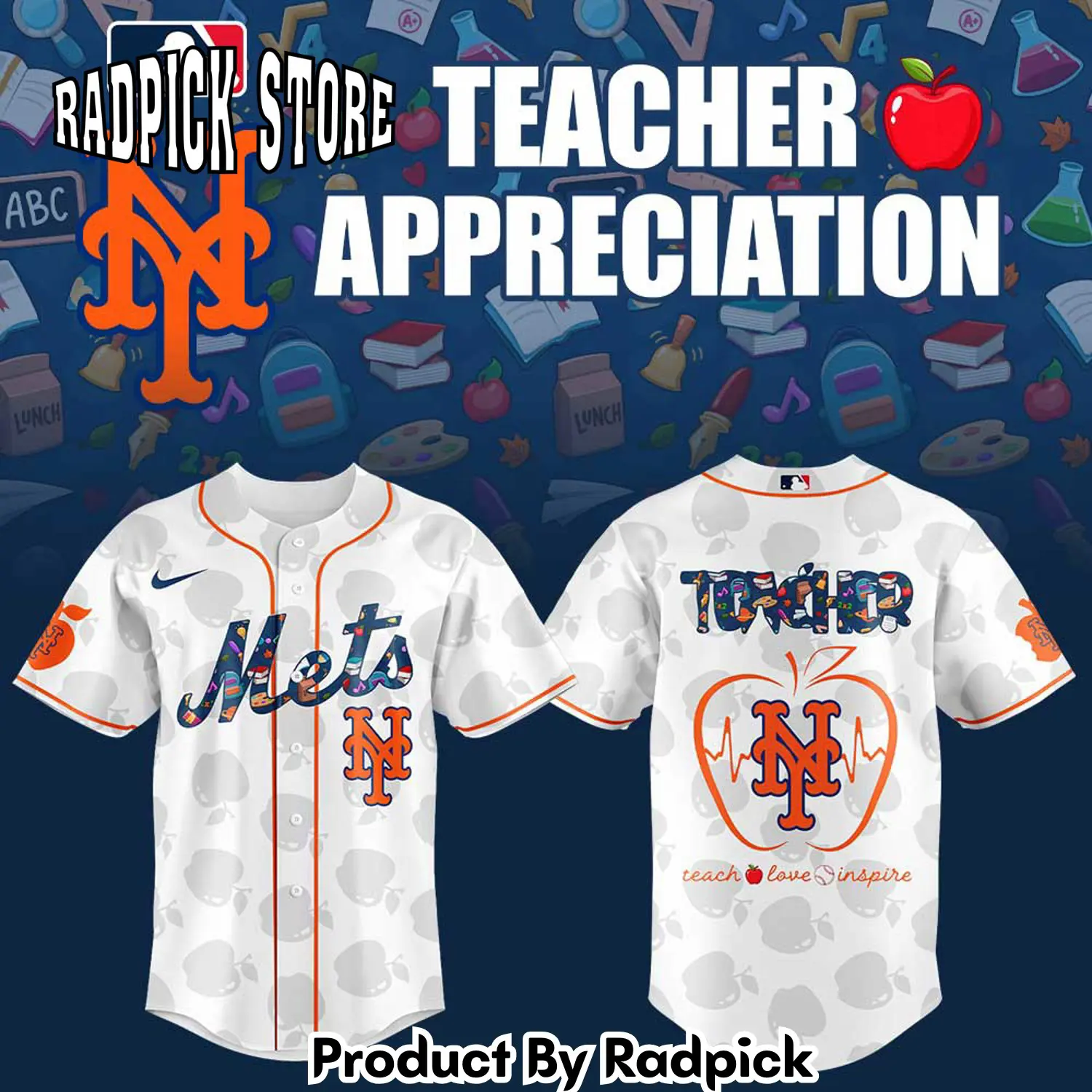 Radpick new york mets teacher night  combo baseball jersey  pants  flat cap rp127244